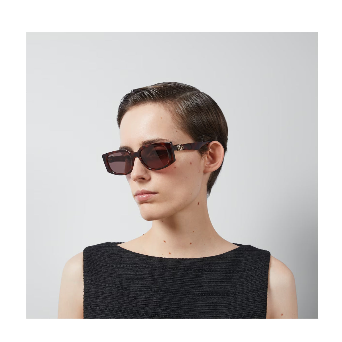 Gucci GG1534S LINE GG LOGO Marrone Acetate Occhiali Sole