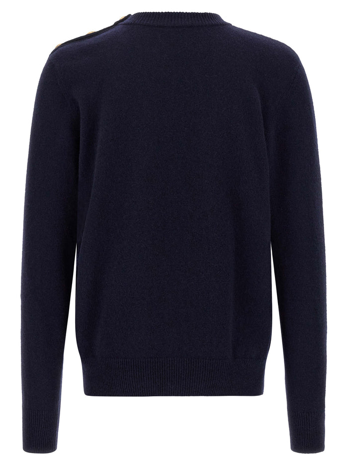 Leone catena button sweater Blue Cachemire Virgin Wool Sweater, Cardigans