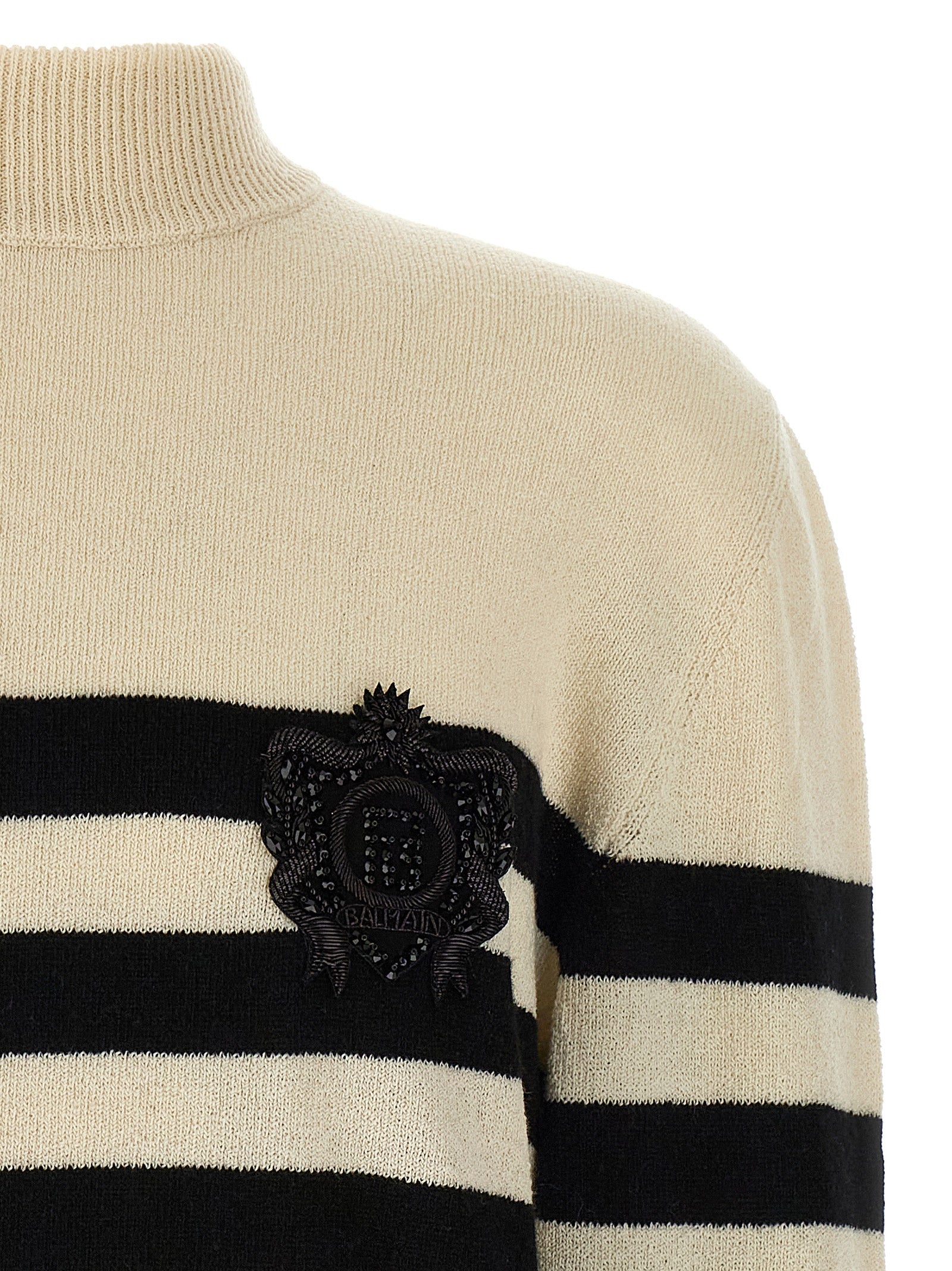 Marinière sweater White/black Wool Cashmere Sweater, Cardigans