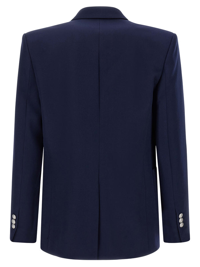 Grain de poudre blazer Blue Virgin Wool