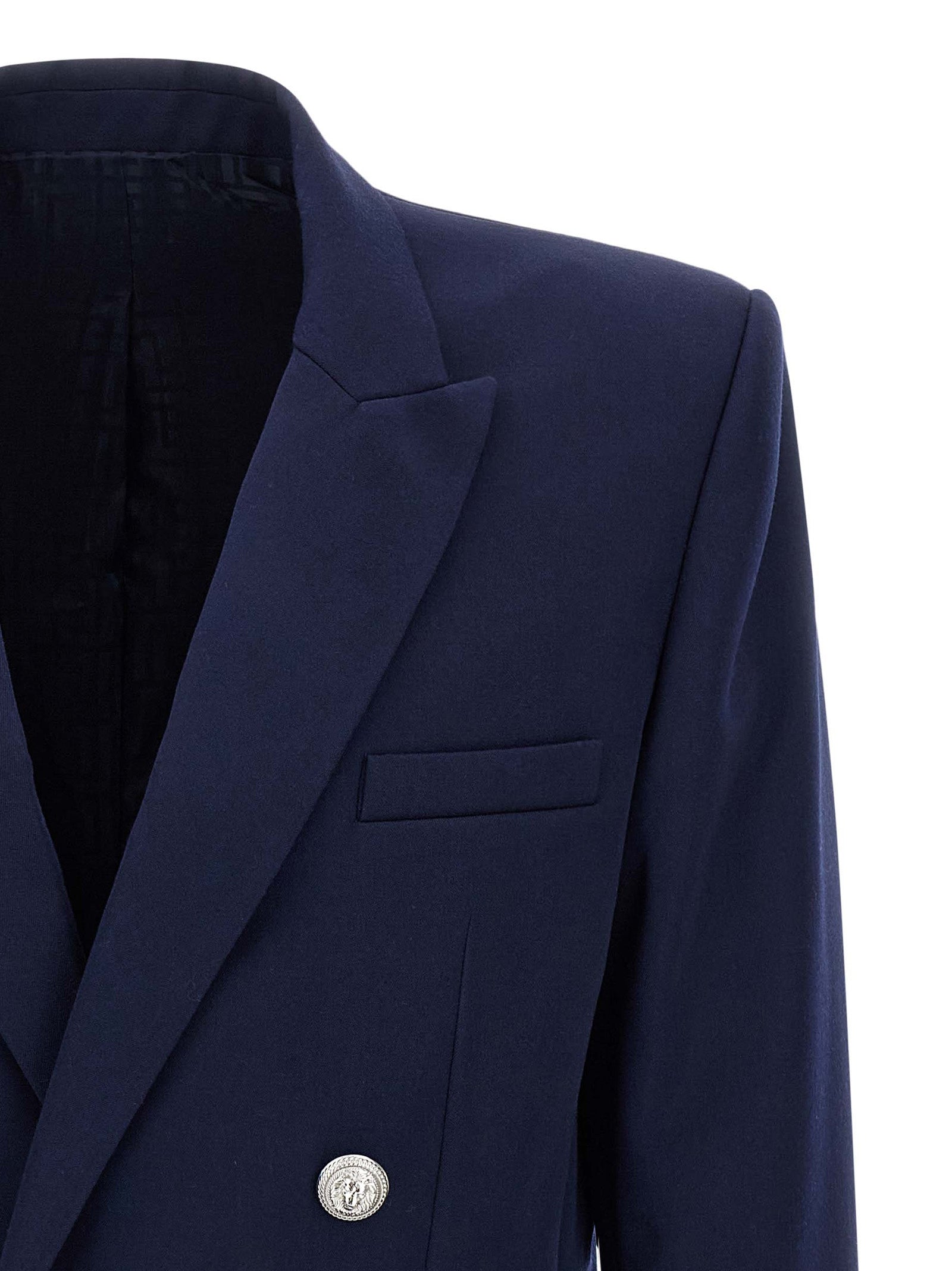Grain de poudre blazer Blue Virgin Wool