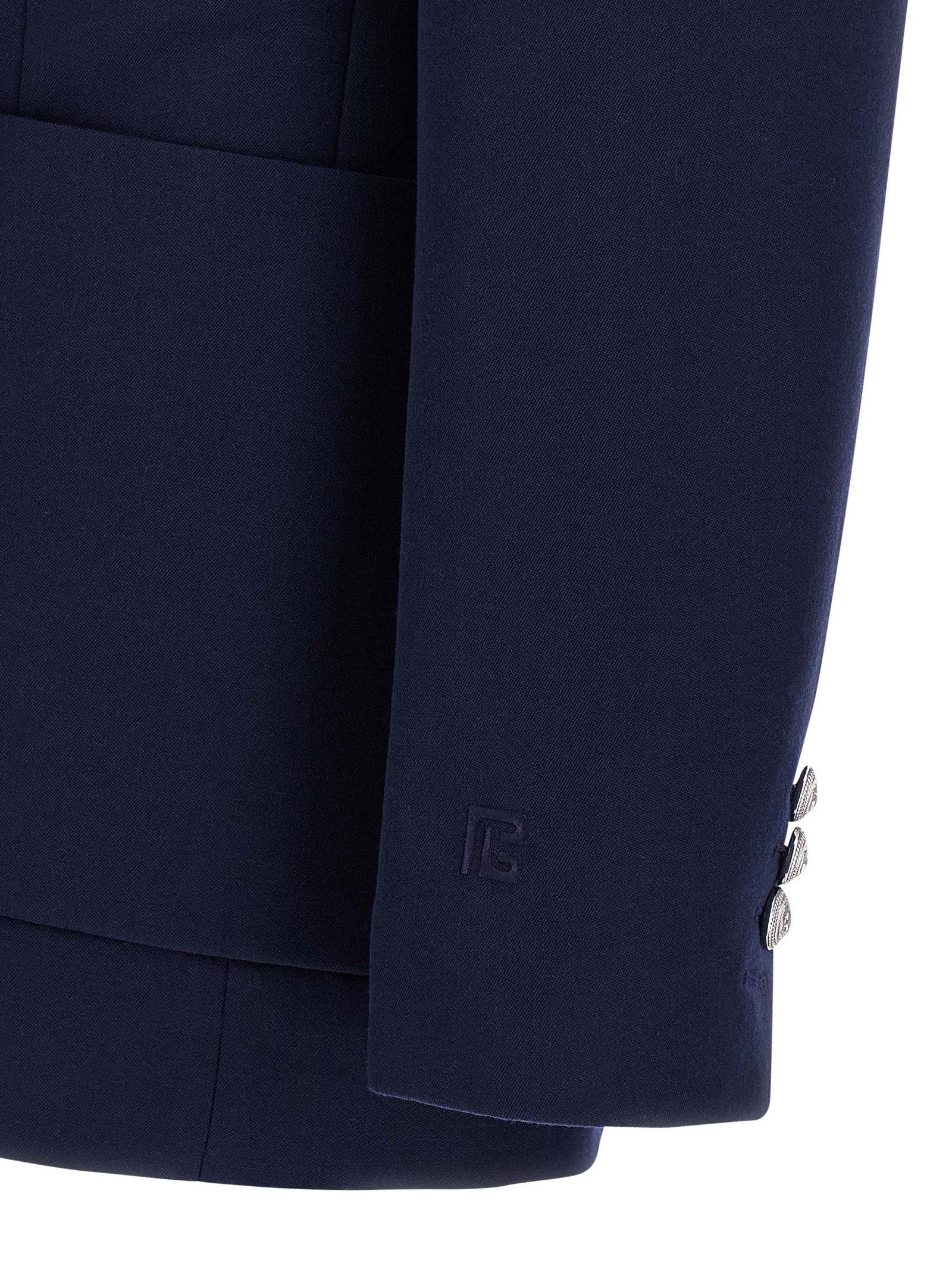 Grain de poudre blazer Blue Virgin Wool