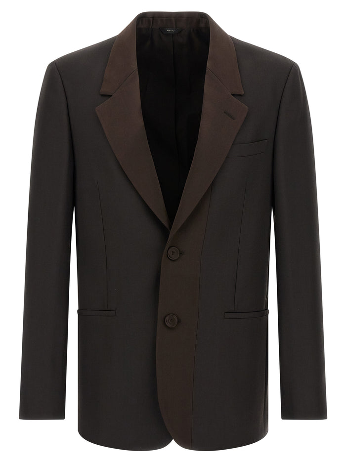 Crepe wool blazer Brown Polyester