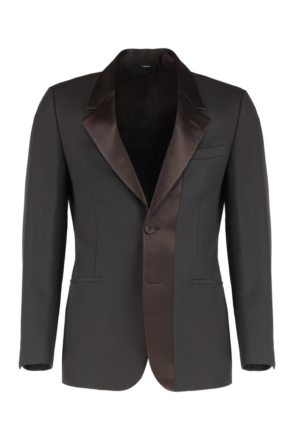 Blazer Crepe Wool, Coffee Polyester Suit & Dinner Jackets