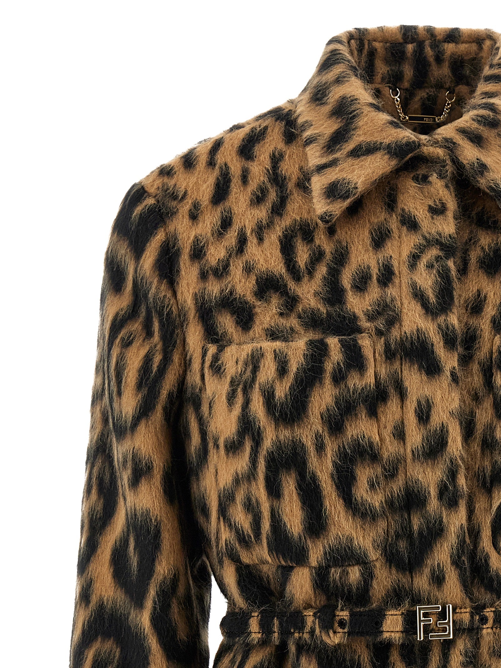Animalier jacket Beige Virgin Wool Coats, Trench Coats