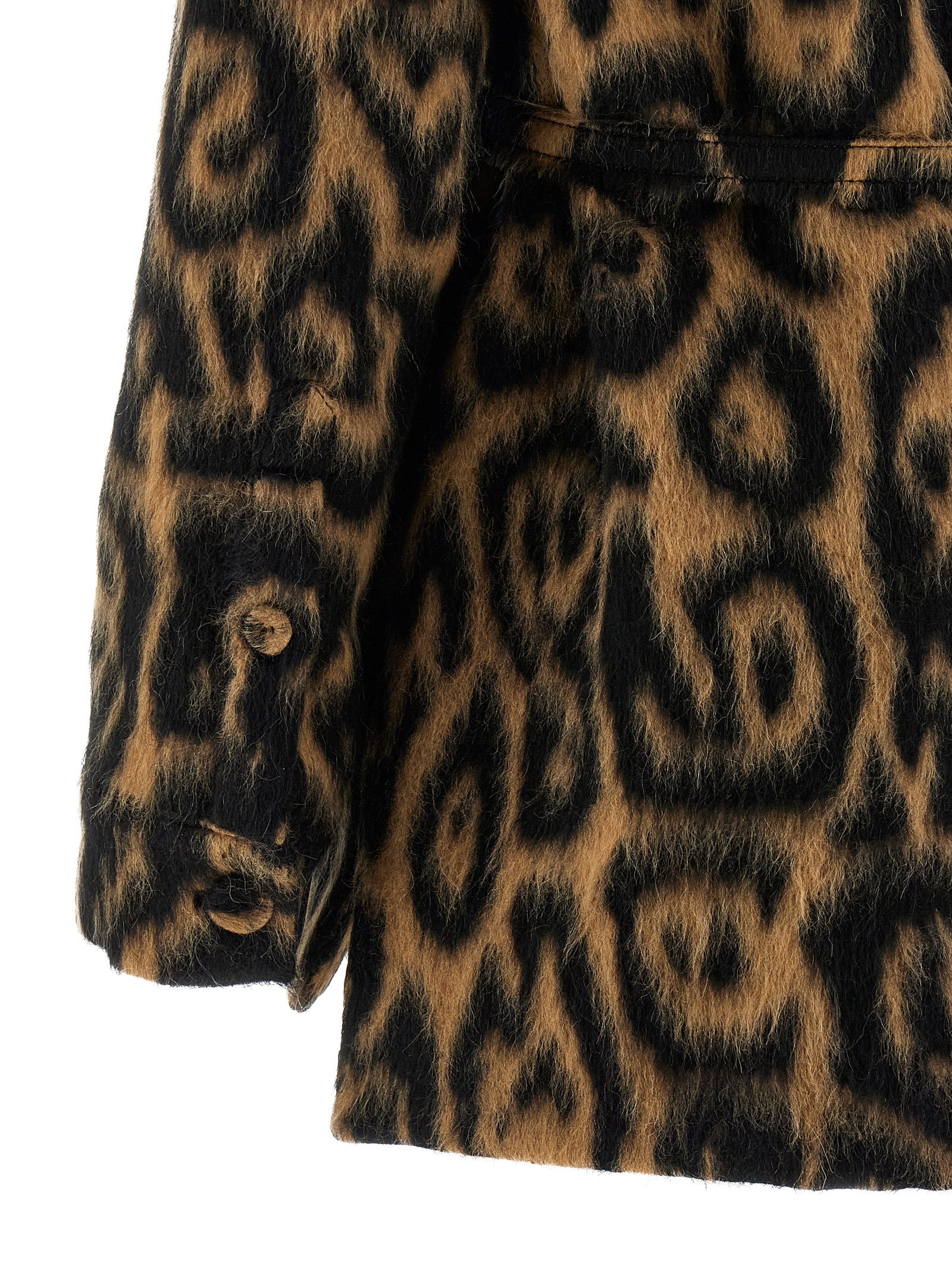 Animalier jacket Beige Virgin Wool Coats, Trench Coats