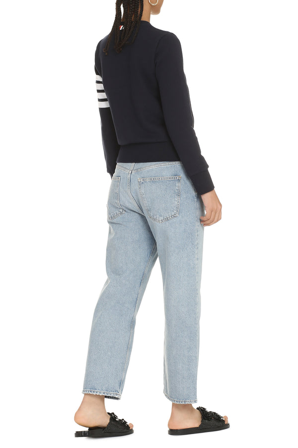 Cotton Crew-Neck Sweatshirt Blue Sweatshirts