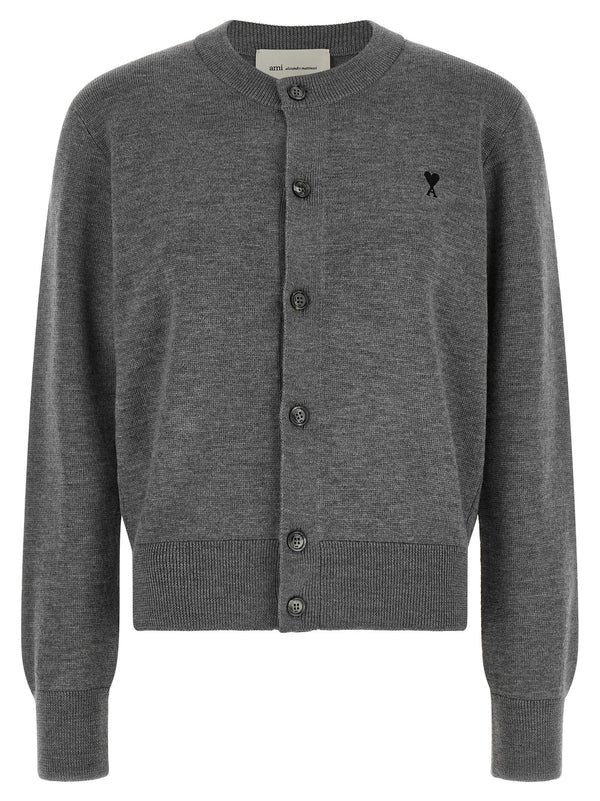 Ami Paris Pure wool cardigan in grey