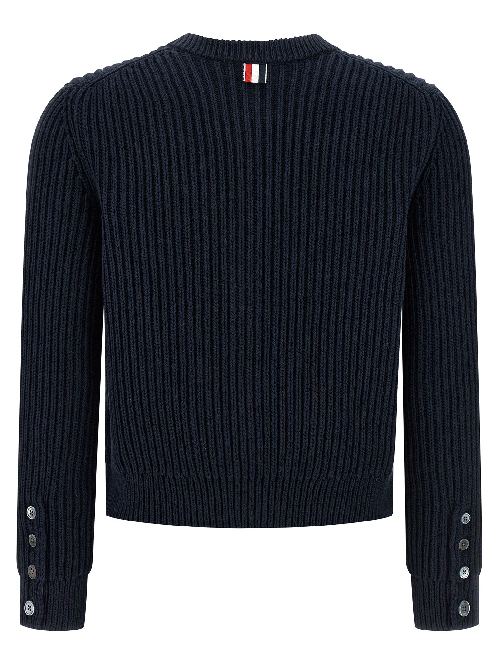 Cropped cardigan Blue Cotton Sweater, Cardigans