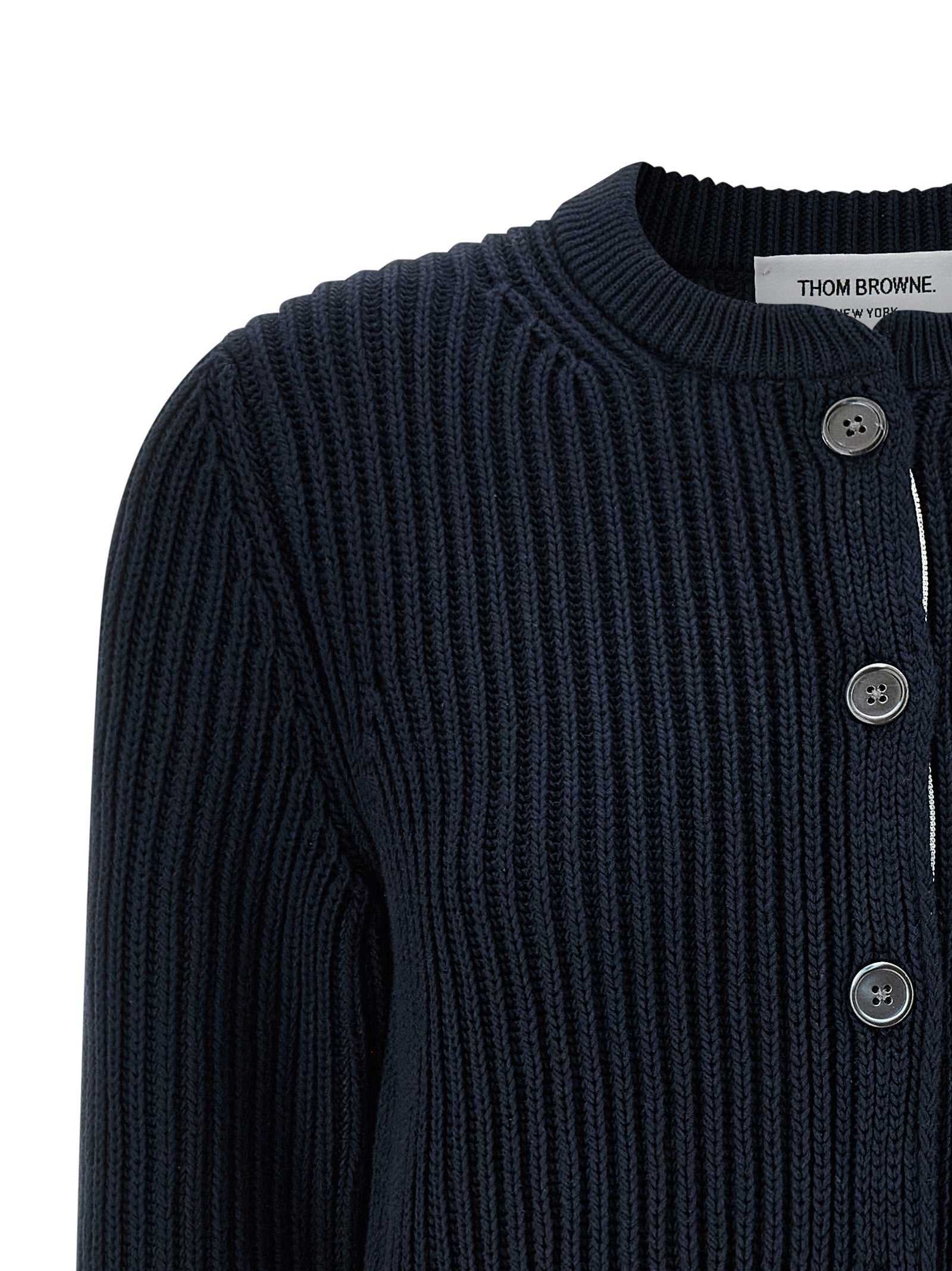 Cropped cardigan Blue Cotton Sweater, Cardigans