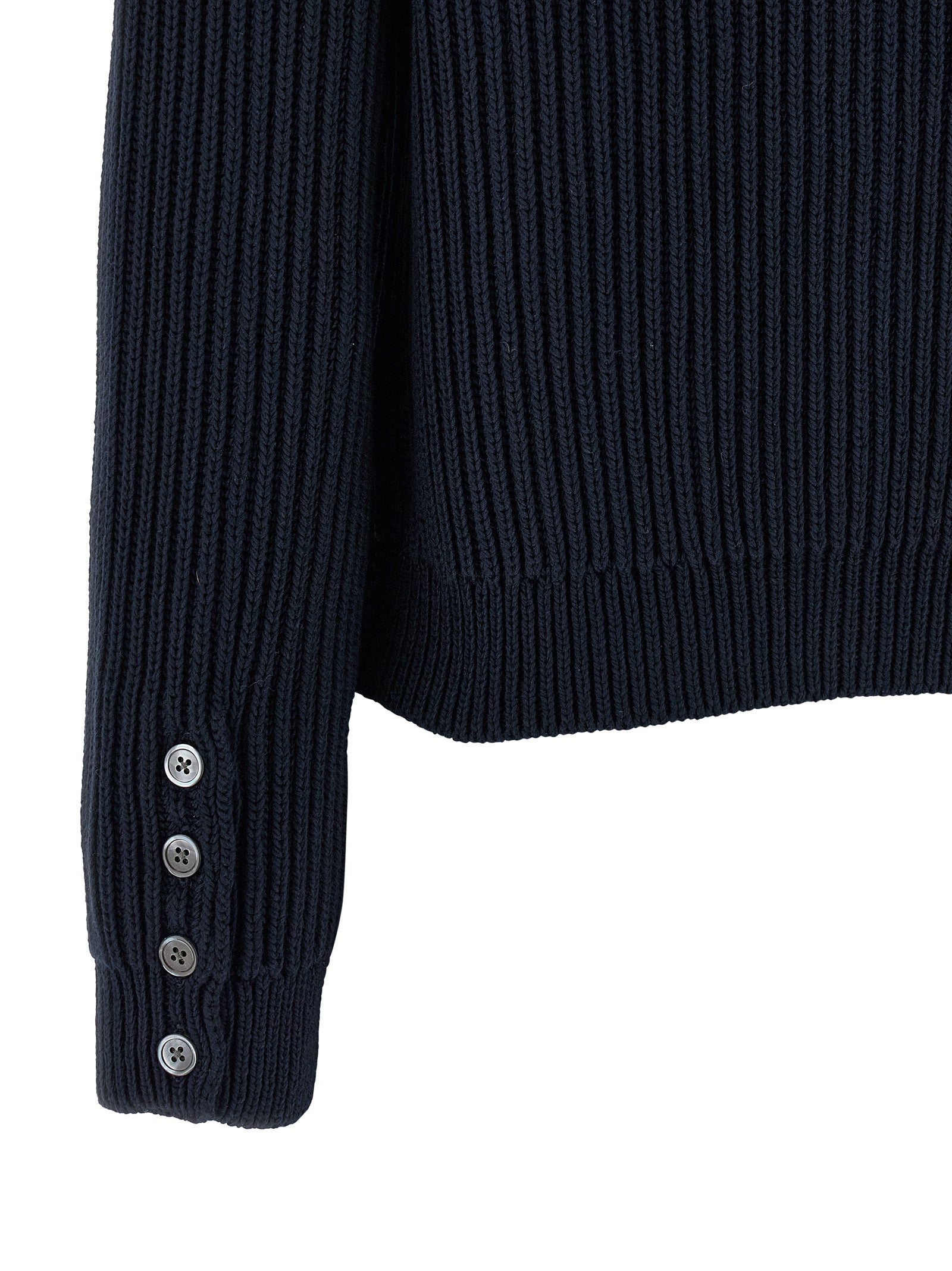 Cropped cardigan Blue Cotton Sweater, Cardigans