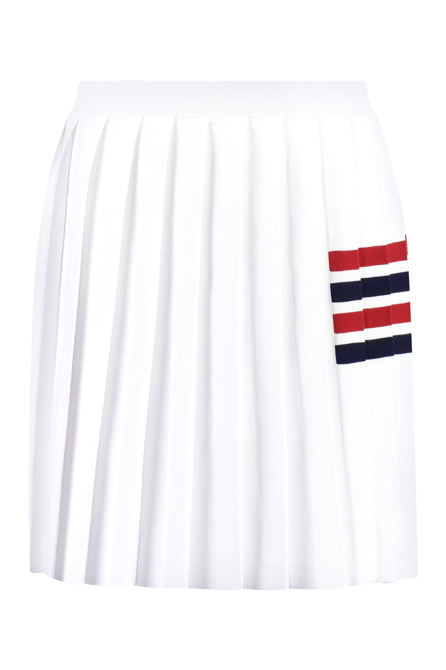 Pleated Knitted Skirt White Cotton