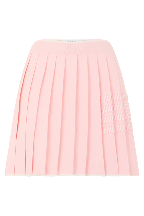 Mini Skirt Pink Cotton Pleated