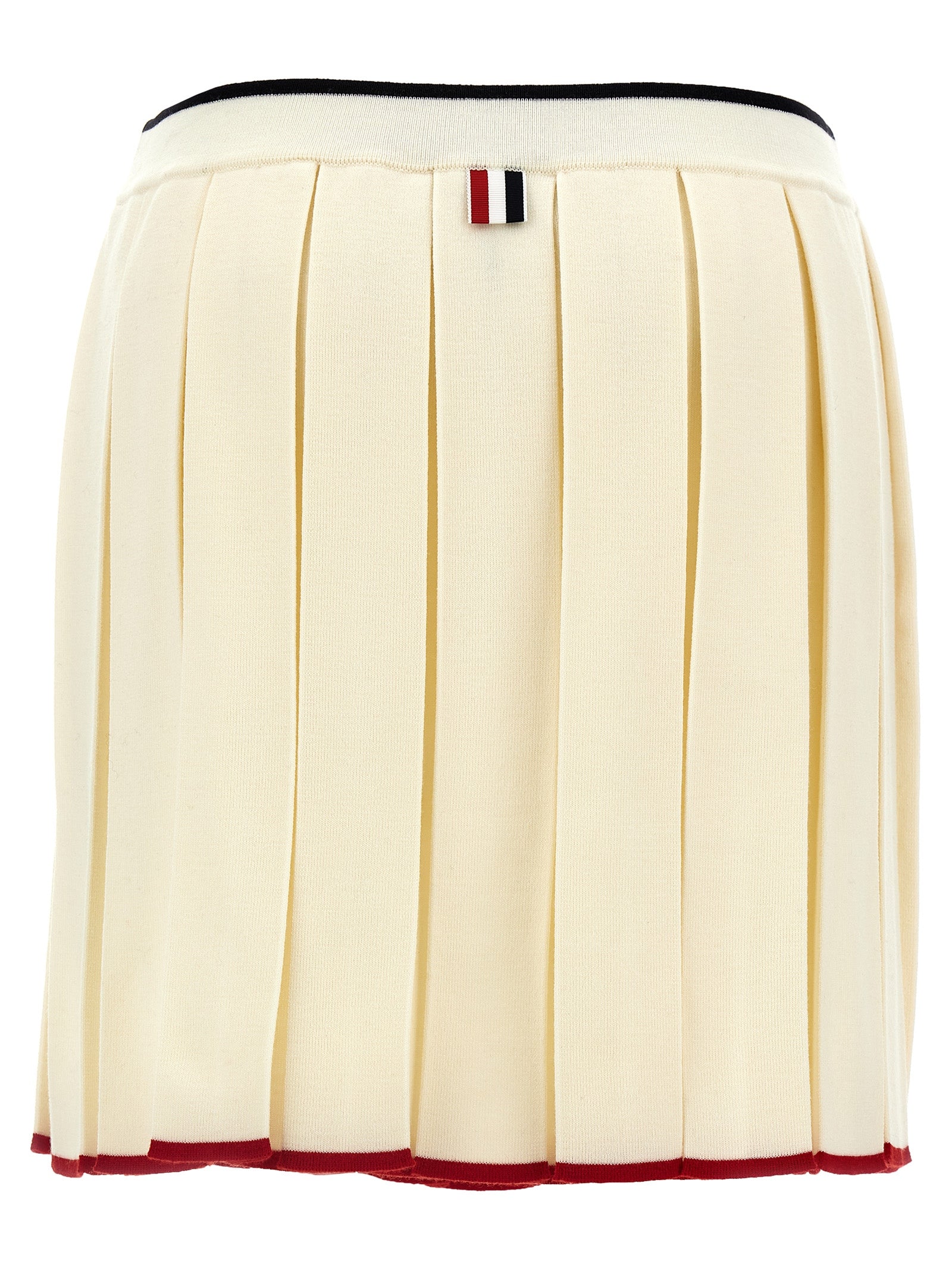 Knitted pleated skirt White
