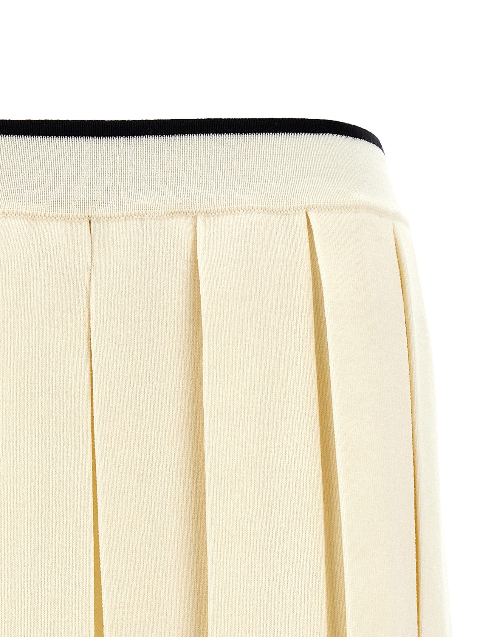 Knitted pleated skirt White