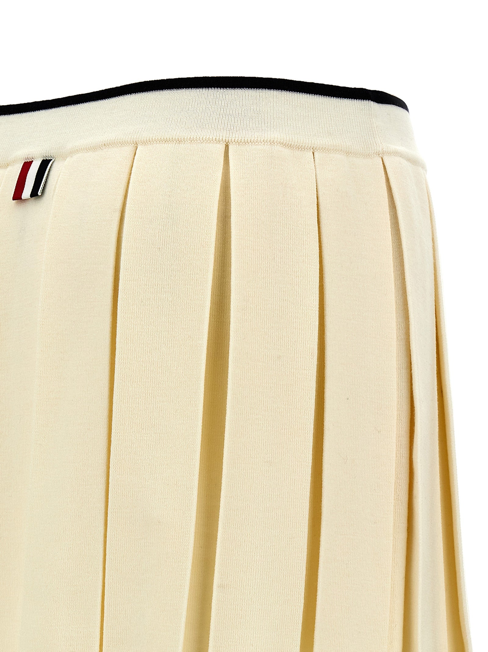 Knitted pleated skirt White