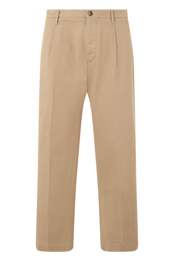 Straight Cut Trousers Camel Virgin Wool