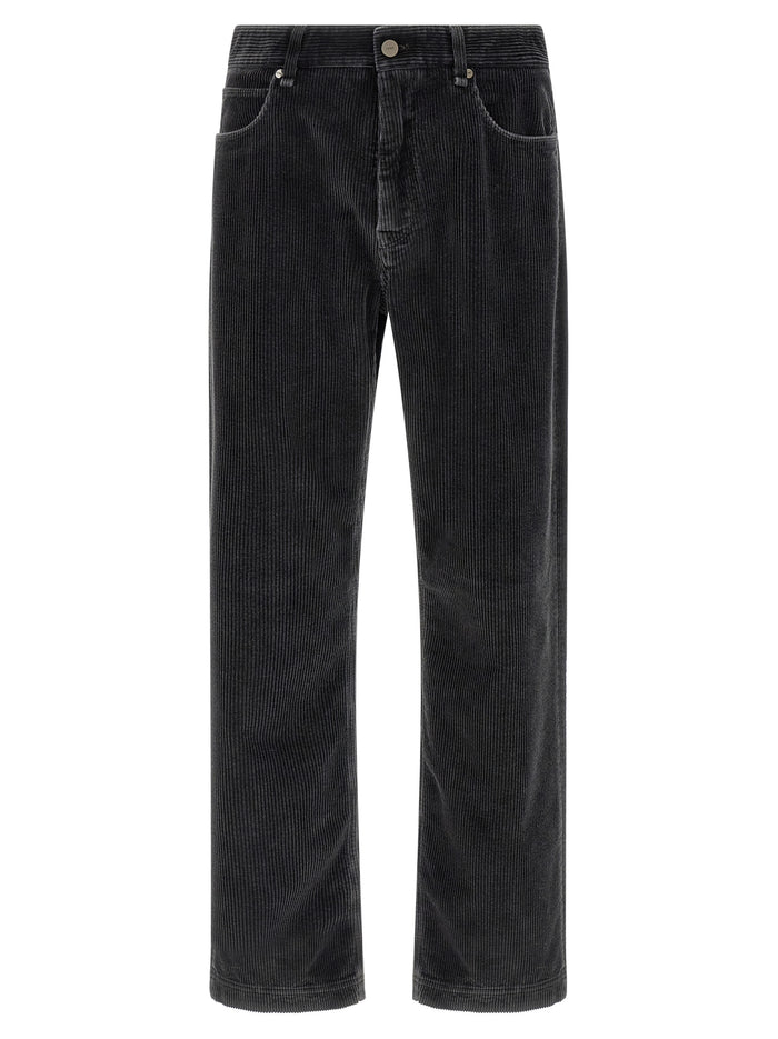 Velvet pants Gray Cotton