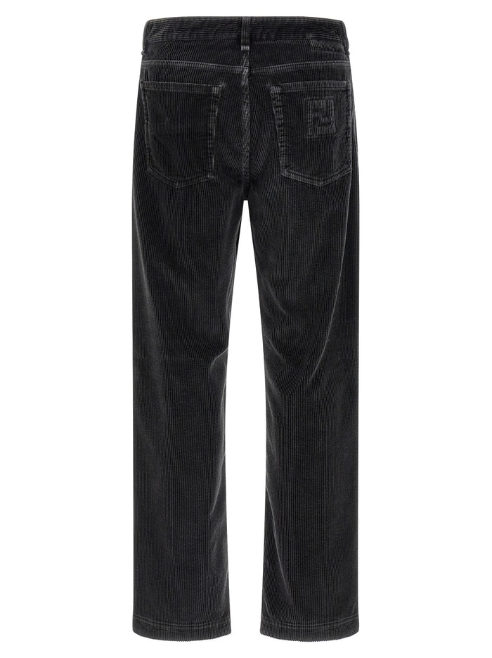 Velvet pants Gray Cotton
