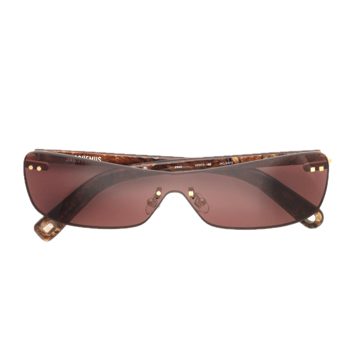 Jacquemus JAC69 Miranda Linea LA CROISIÈRE C2 Wood Effect Marrone Acetate Occhiali Da Sole