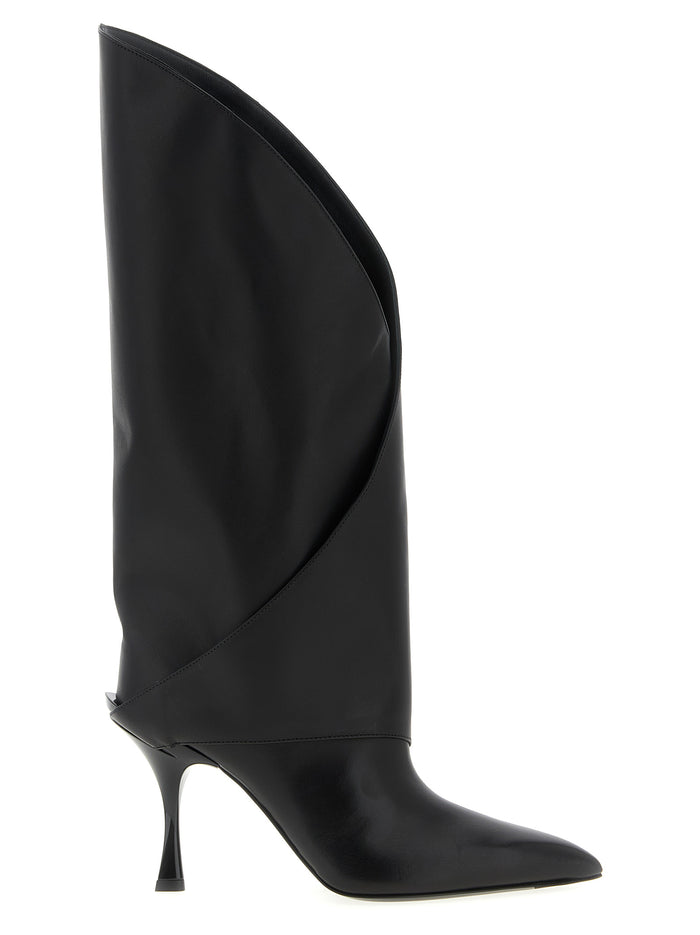 Twist boots Black Calfskin Leather (bos Taurus) Boots, Ankle