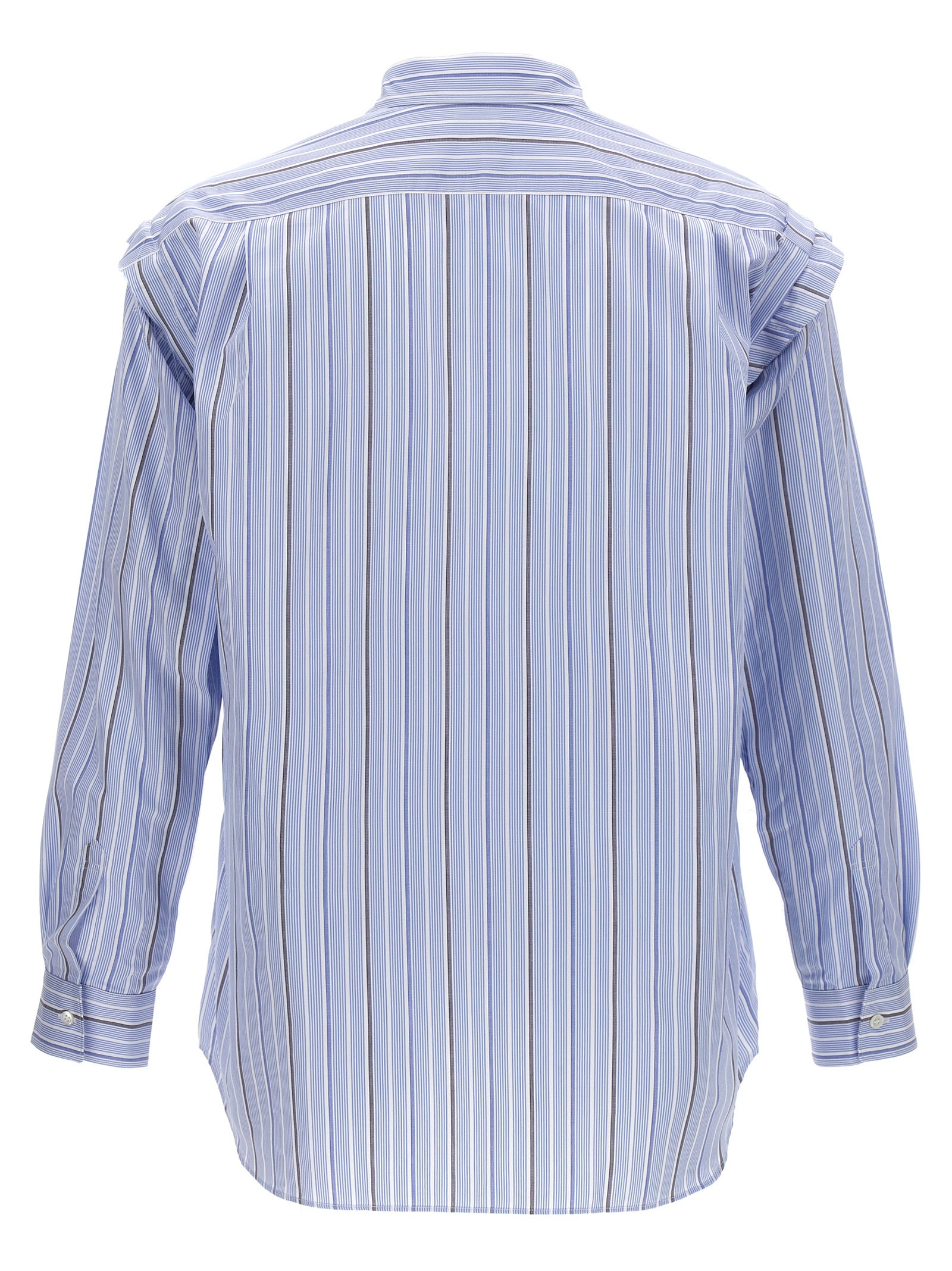 Unfinished striped shirt Light Blue Cotton Shirt, Blouse
