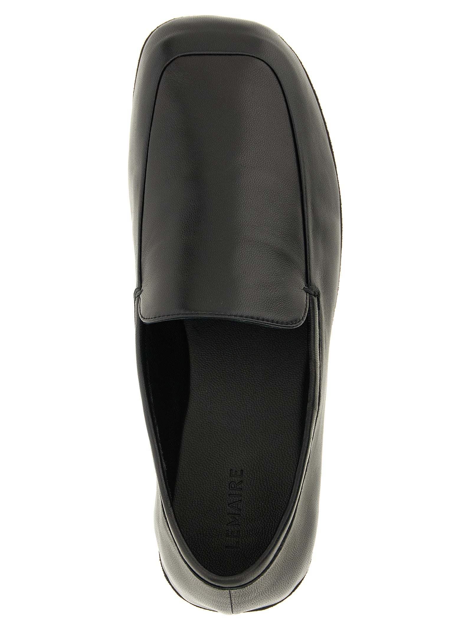 Outdoor Slippers loafers Black Lamb Leather (ovis Aries)