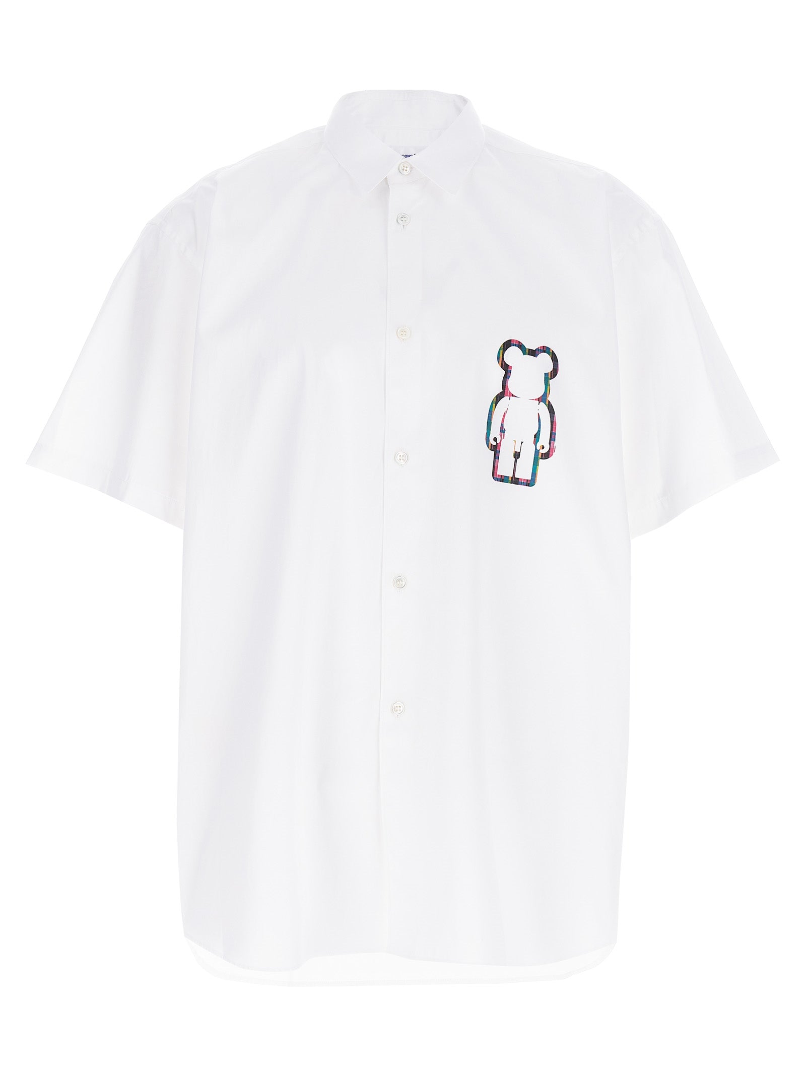 Camicia Comme des Garçons Shirt x BE@RBRICK White Cotton Shirt, Blouse