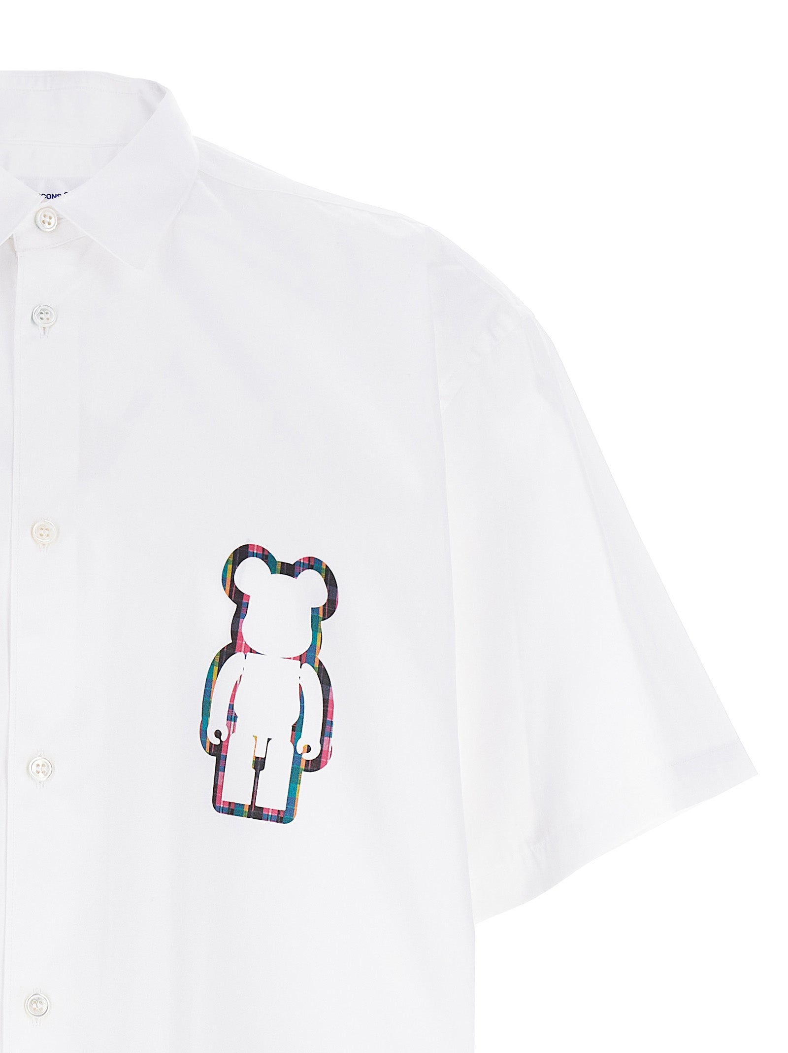 Camicia Comme des Garçons Shirt x BE@RBRICK White Cotton Shirt, Blouse