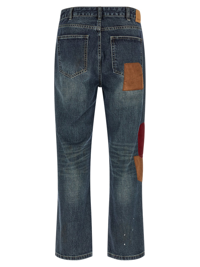 Patchwork Jeans Blue Cotton