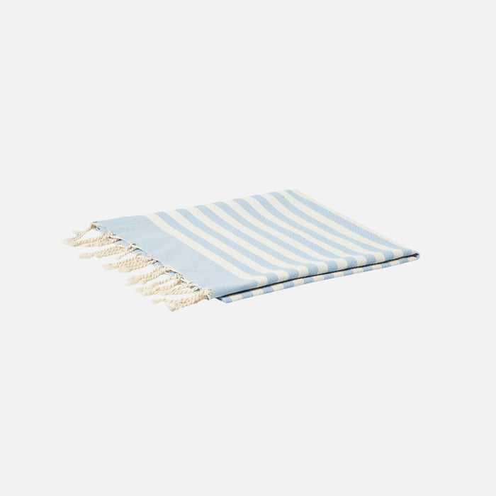 Foutas Beach Towel With Light Blue And White Stripes
