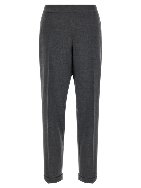 Alberto Biani Virgin Wool Blend Trousers — Gray