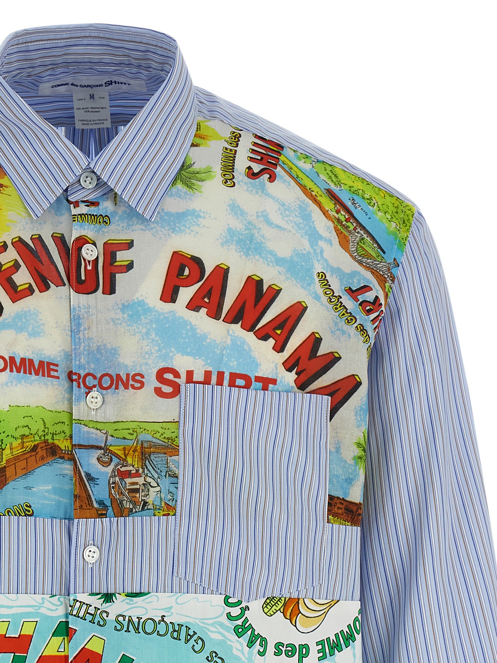 Patterned inserts shirt Multicolor Cotton Shirt, Blouse
