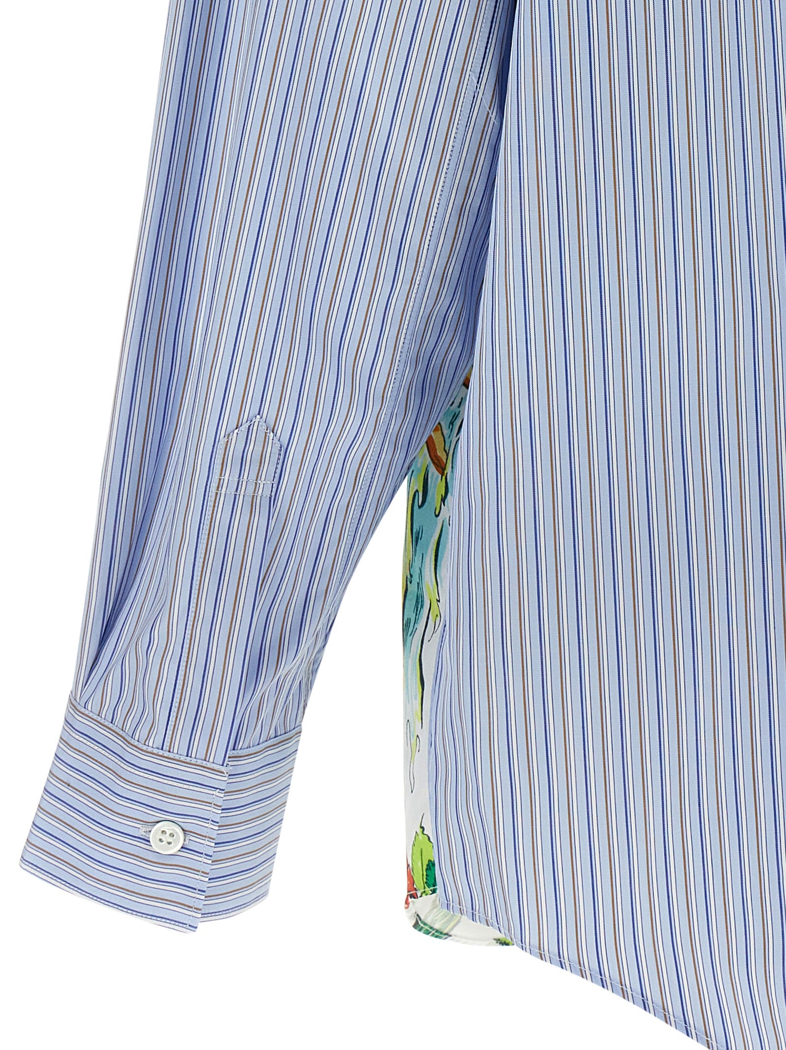 Patterned inserts shirt Multicolor Cotton Shirt, Blouse