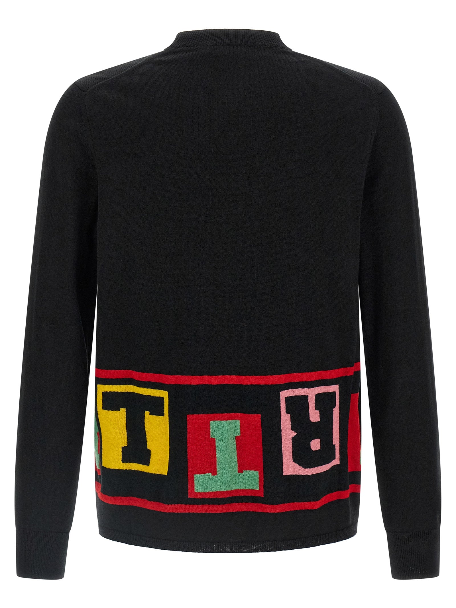 Intarsia sweater Black Acetate Wool Nylon Sweater, Cardigans