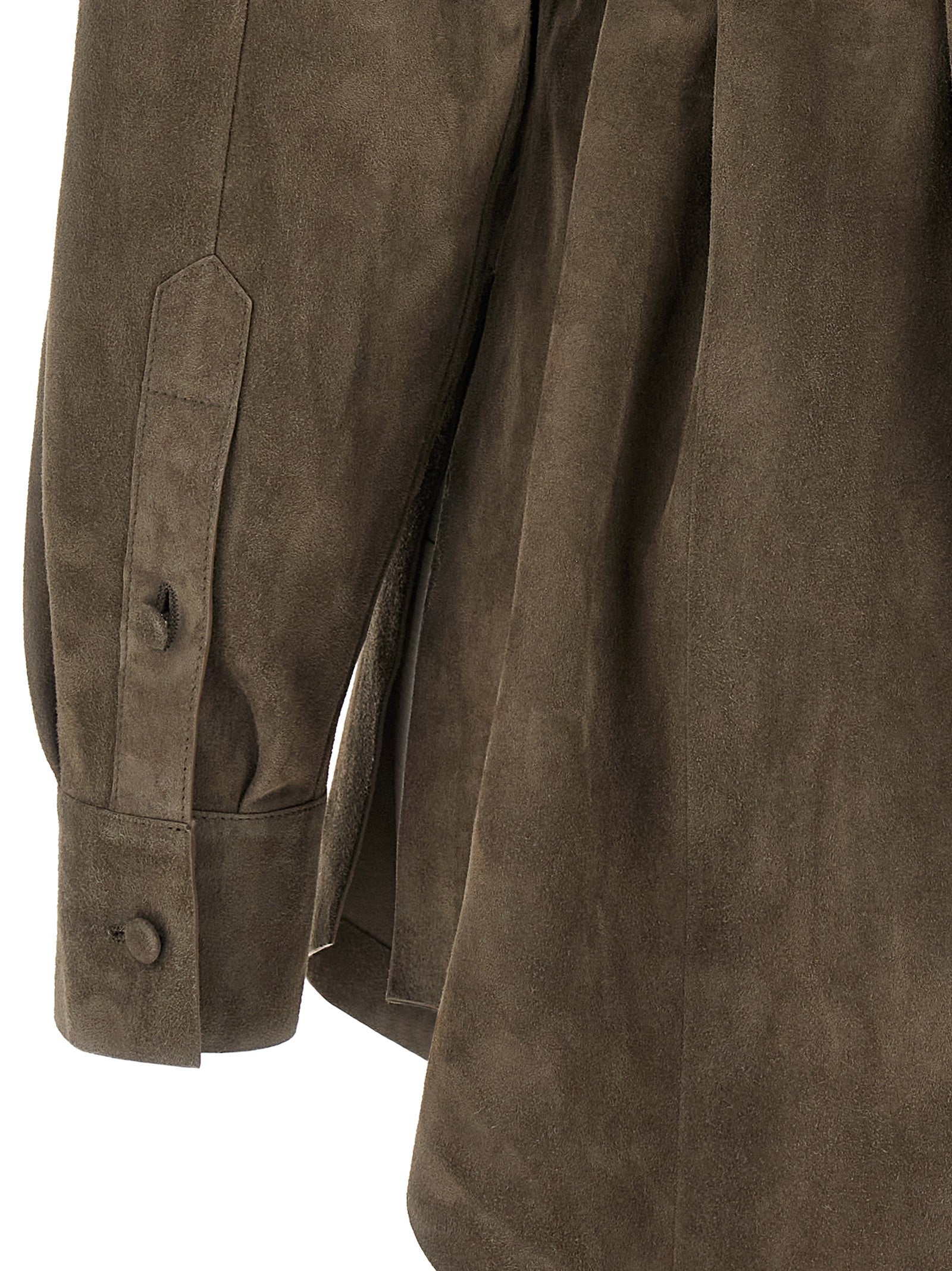 Suede Shirt Gray Lamb Leather (ovis Aries) Shirt, Blouse