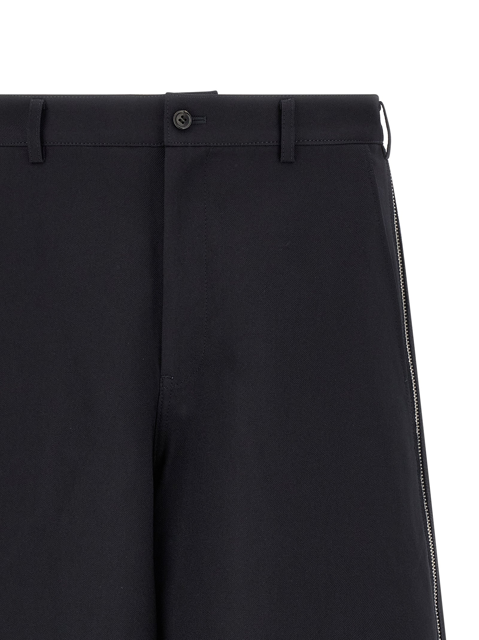 Zip Bermuda Shorts Blue Polyester Bermuda