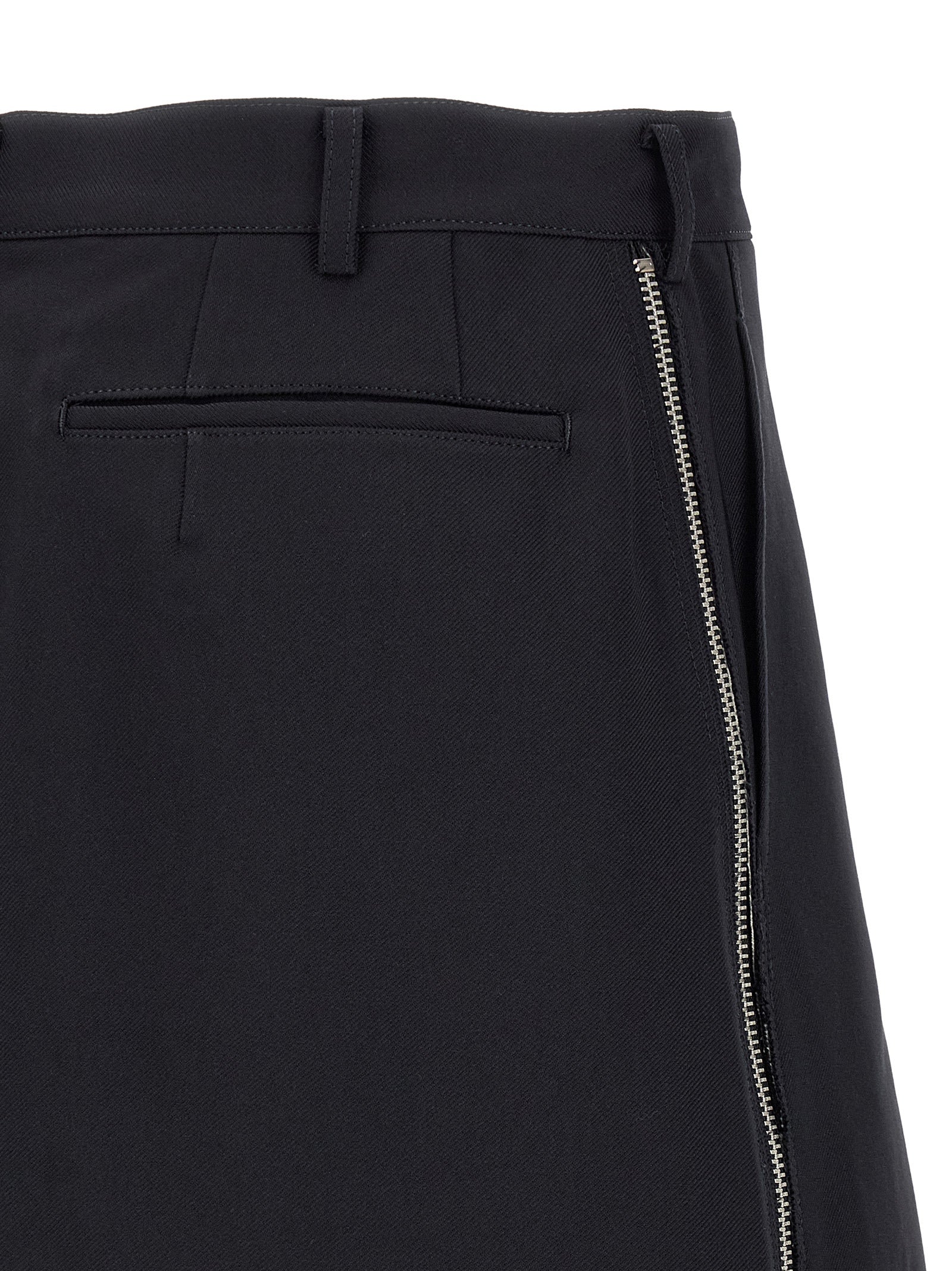 Zip Bermuda Shorts Blue Polyester Bermuda