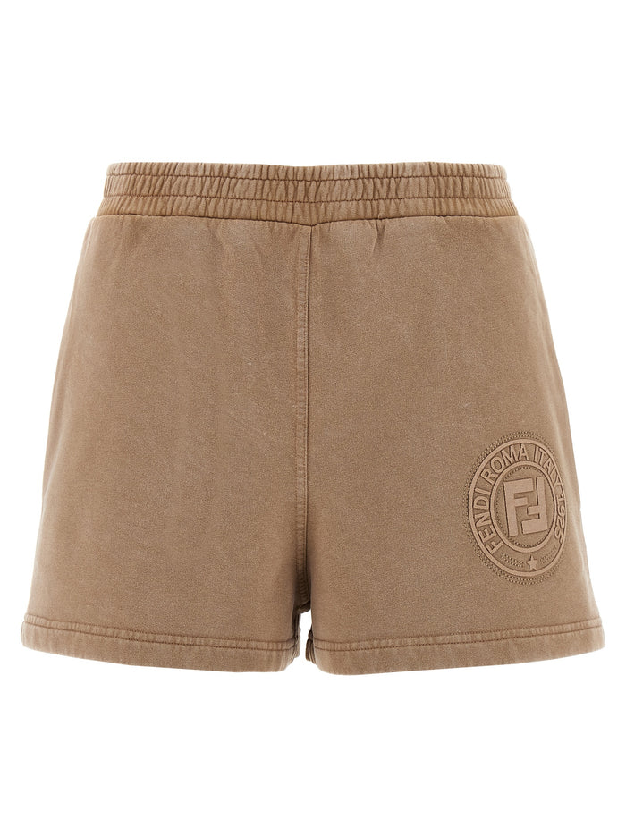 3D Fendi Roma shorts Brown Cotton Bermuda
