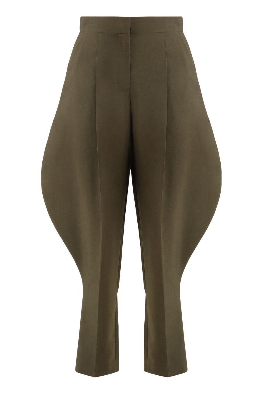 Palazzo Trousers Wool Mohair Olive Cropped