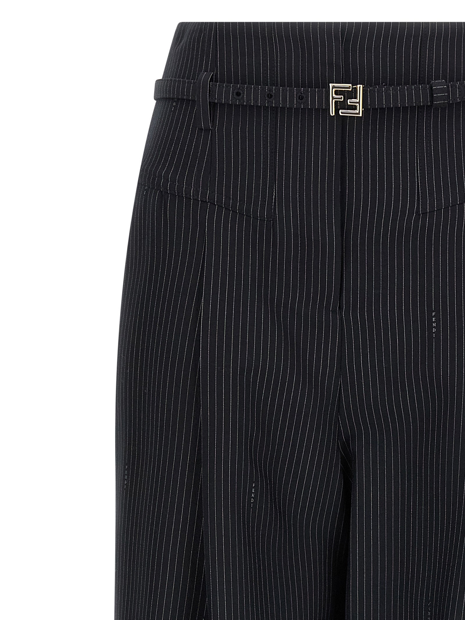 Pinstripe wool pants Blue