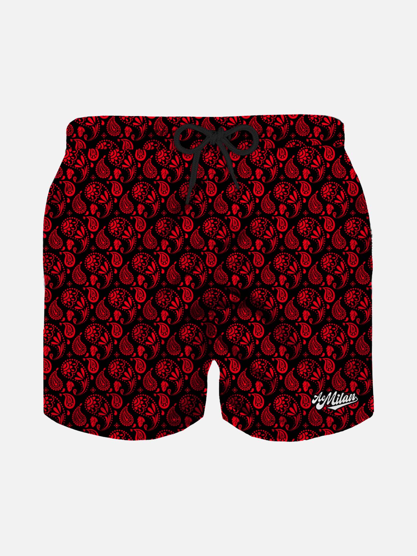 Boy Light Fabric Swim Shorts With Milan Paisley Print | Special Edition Black Swimshort