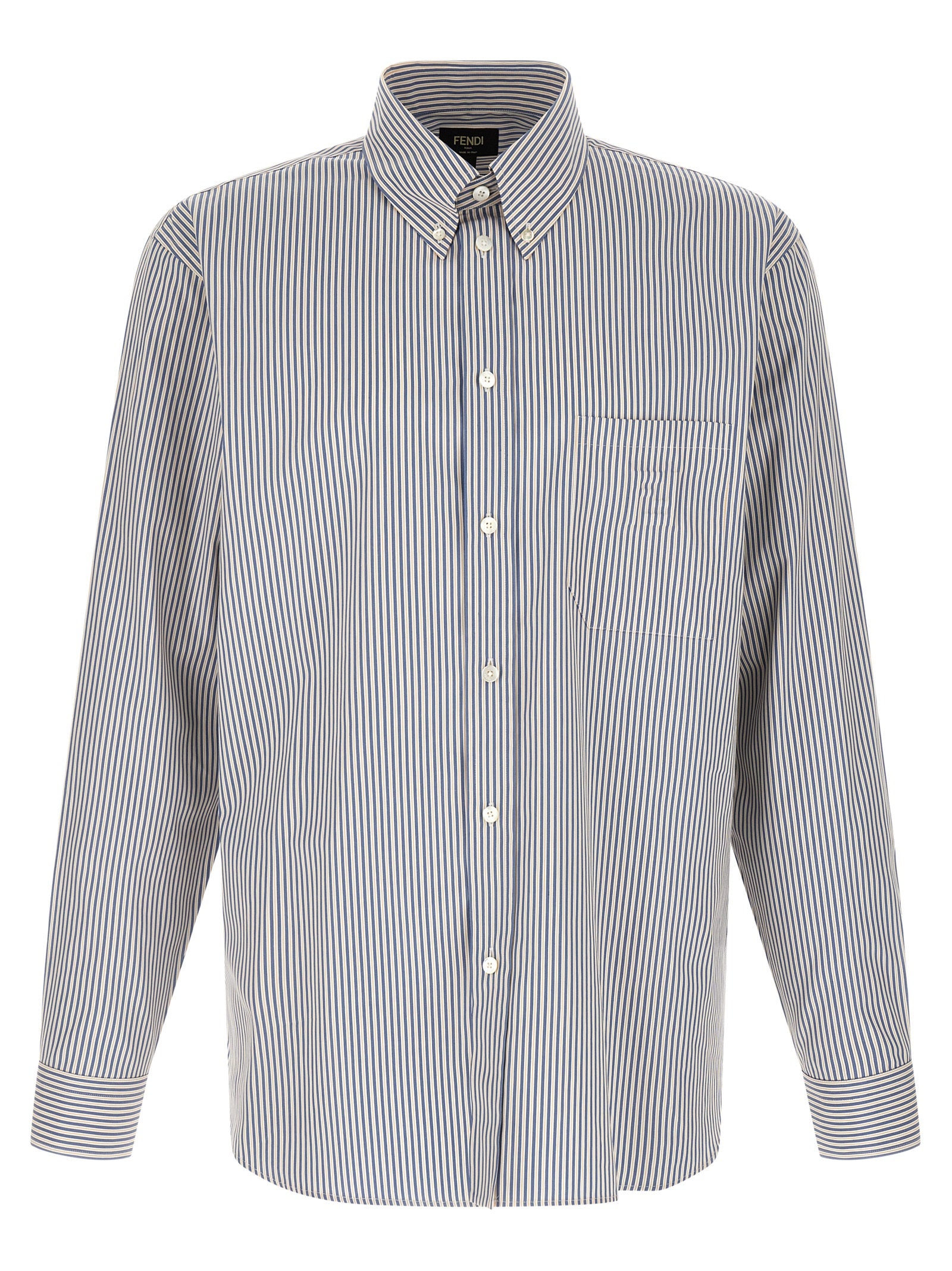 Striped button-down shirt Blue Cotton Shirt, Blouse