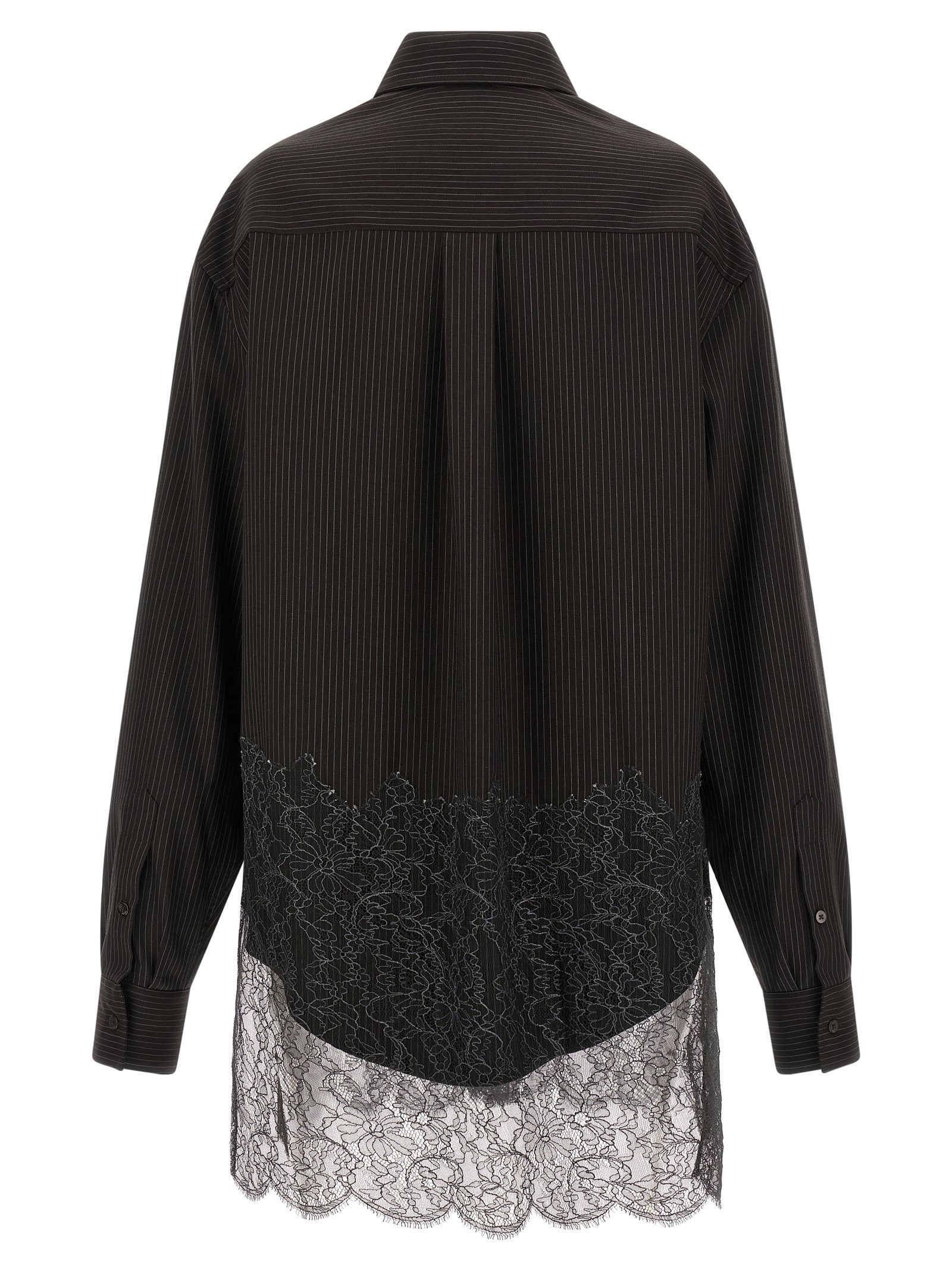 Wool and lace shirt Brown Virgin Shirt, Blouse