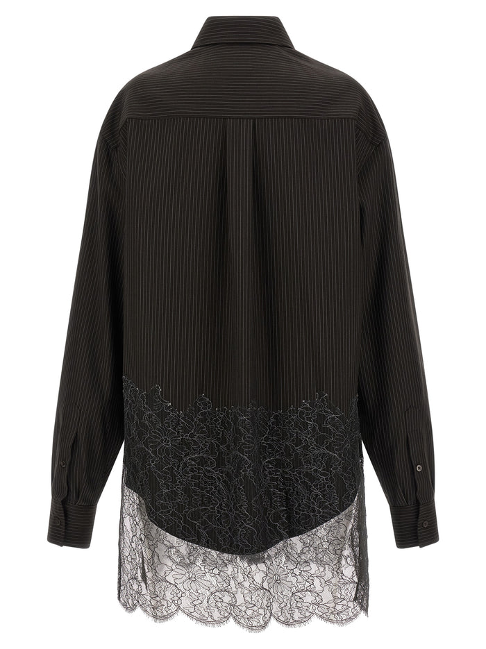 Wool and lace shirt Brown Virgin Shirt, Blouse