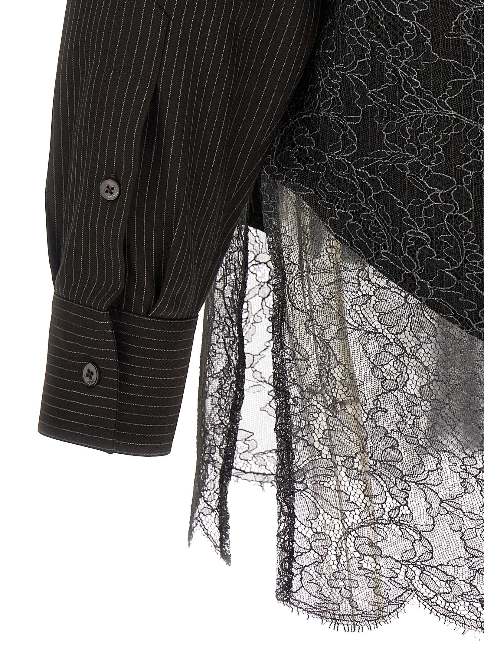 Wool and lace shirt Brown Virgin Shirt, Blouse
