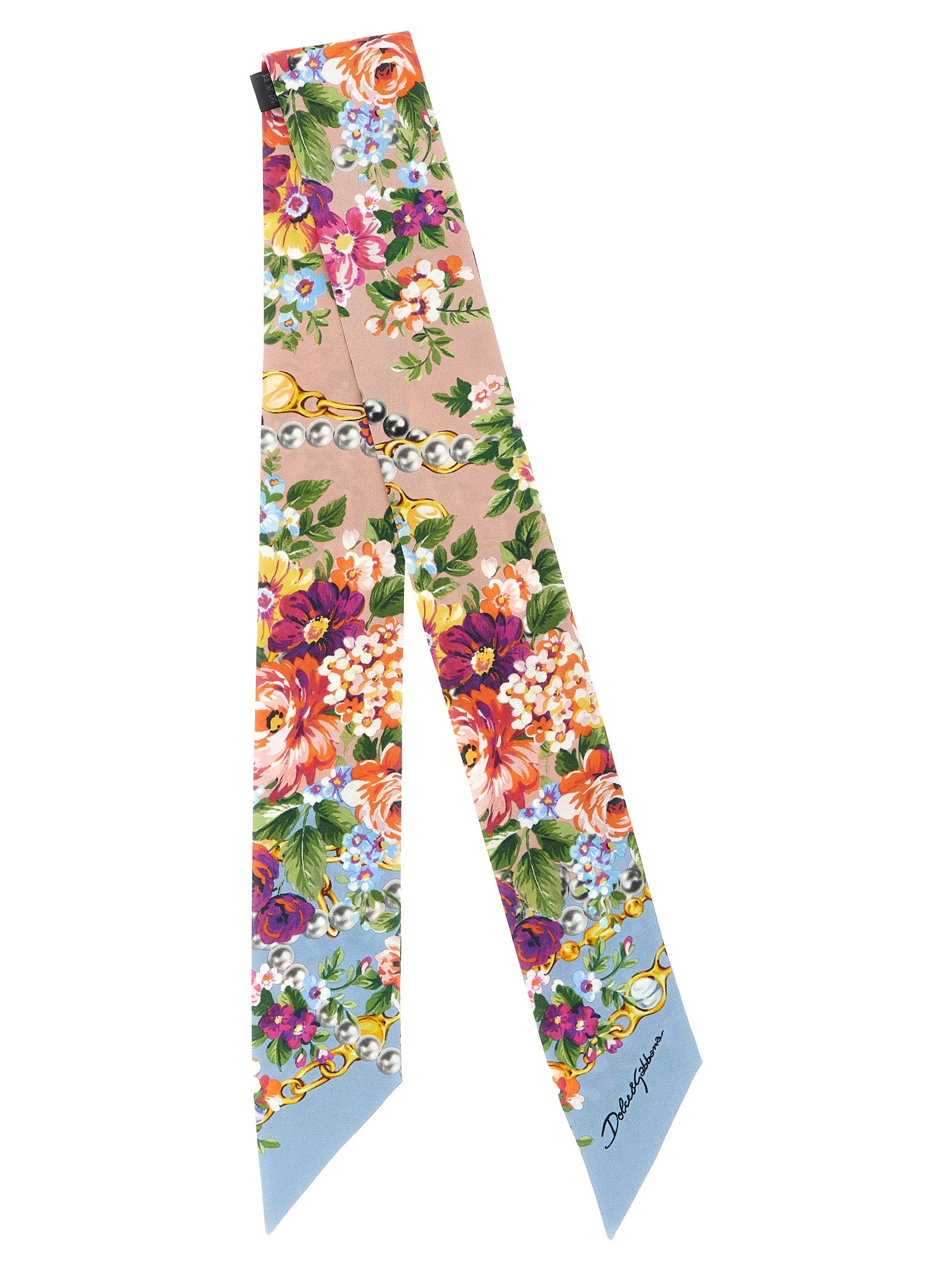Mazzolini di Fiori bandeau Light Blue Silk Scarves, Foulards