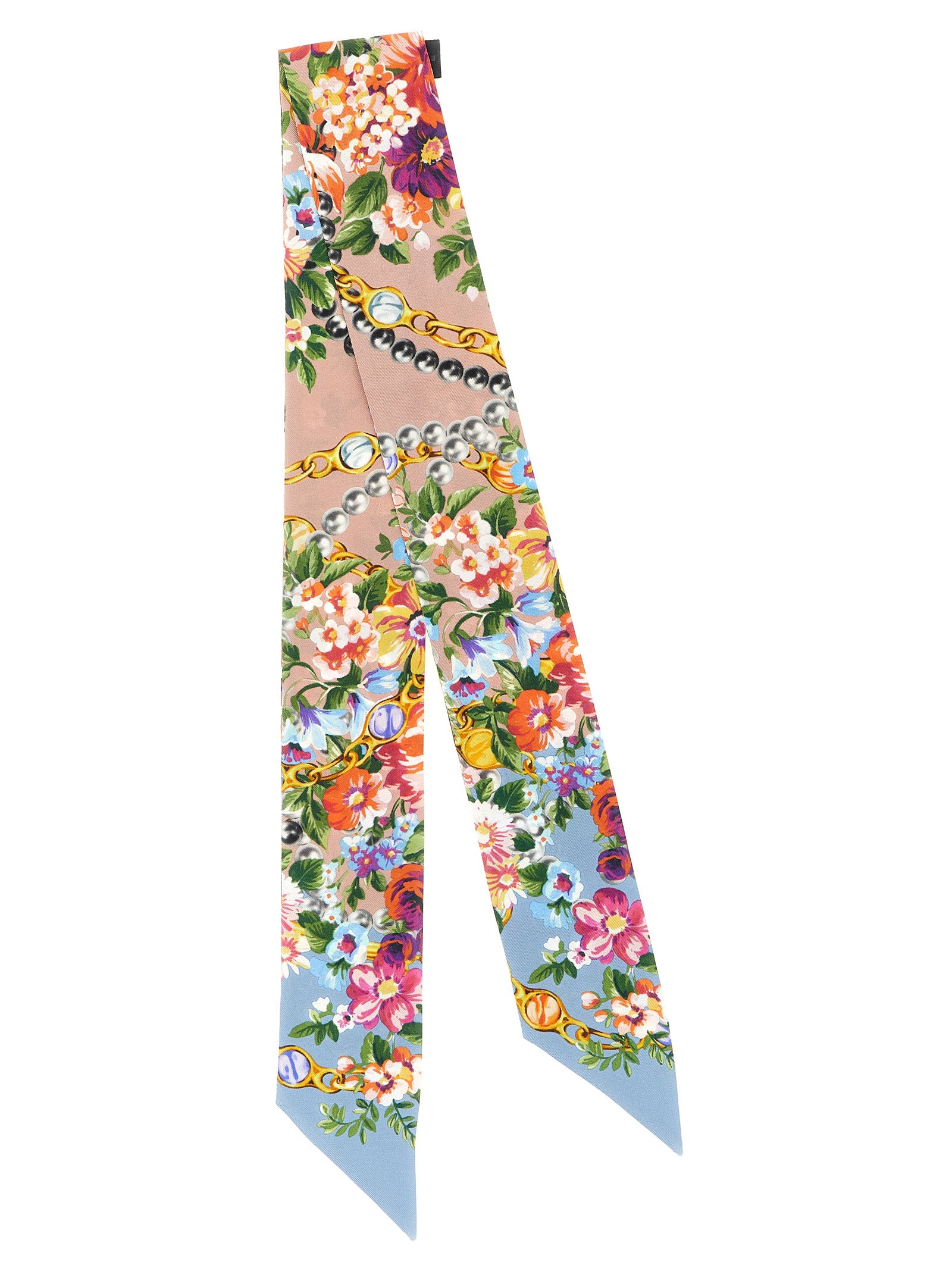 Mazzolini di Fiori bandeau Light Blue Silk Scarves, Foulards