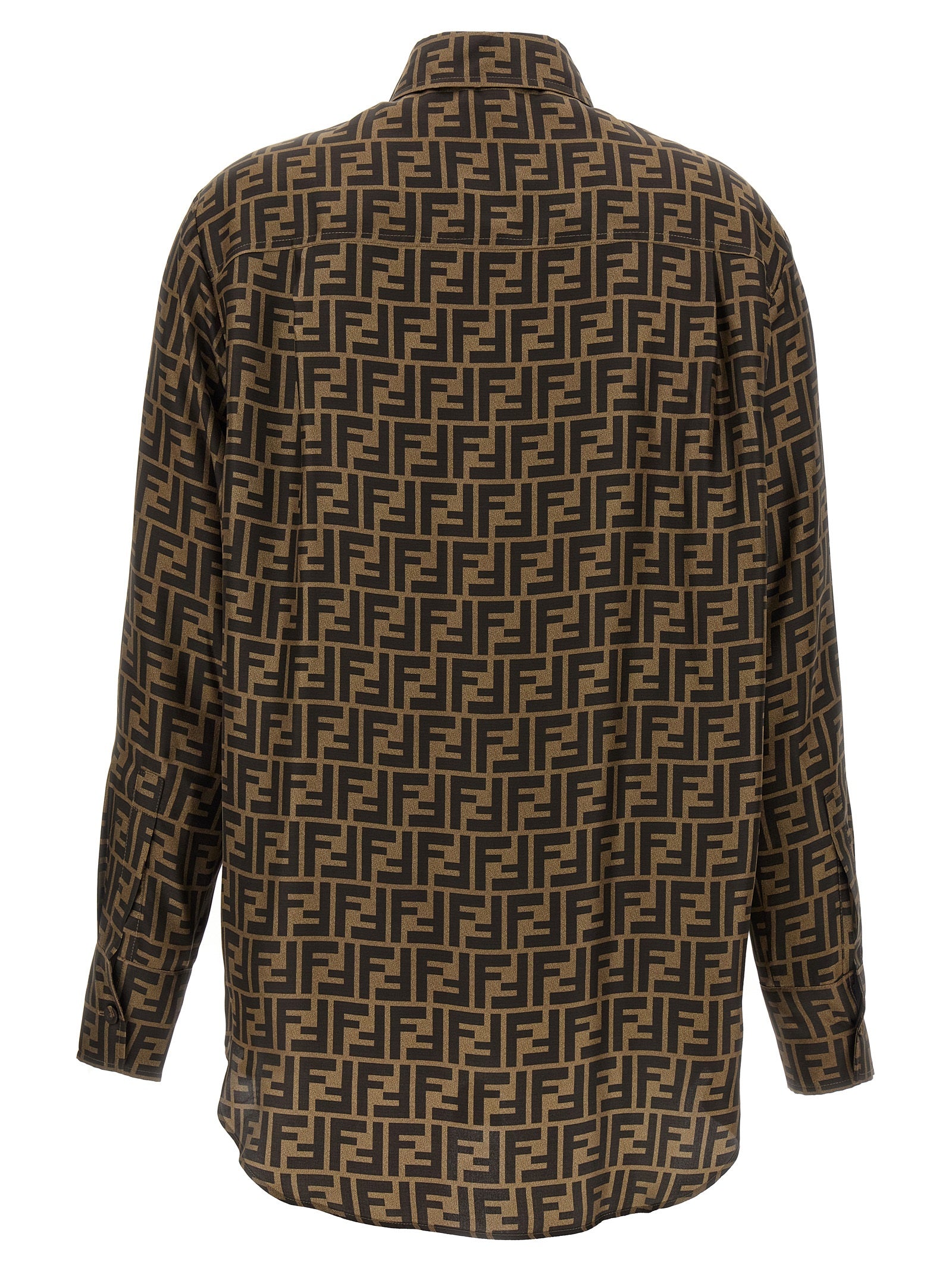 FF monogram shirt Brown Silk Shirt, Blouse