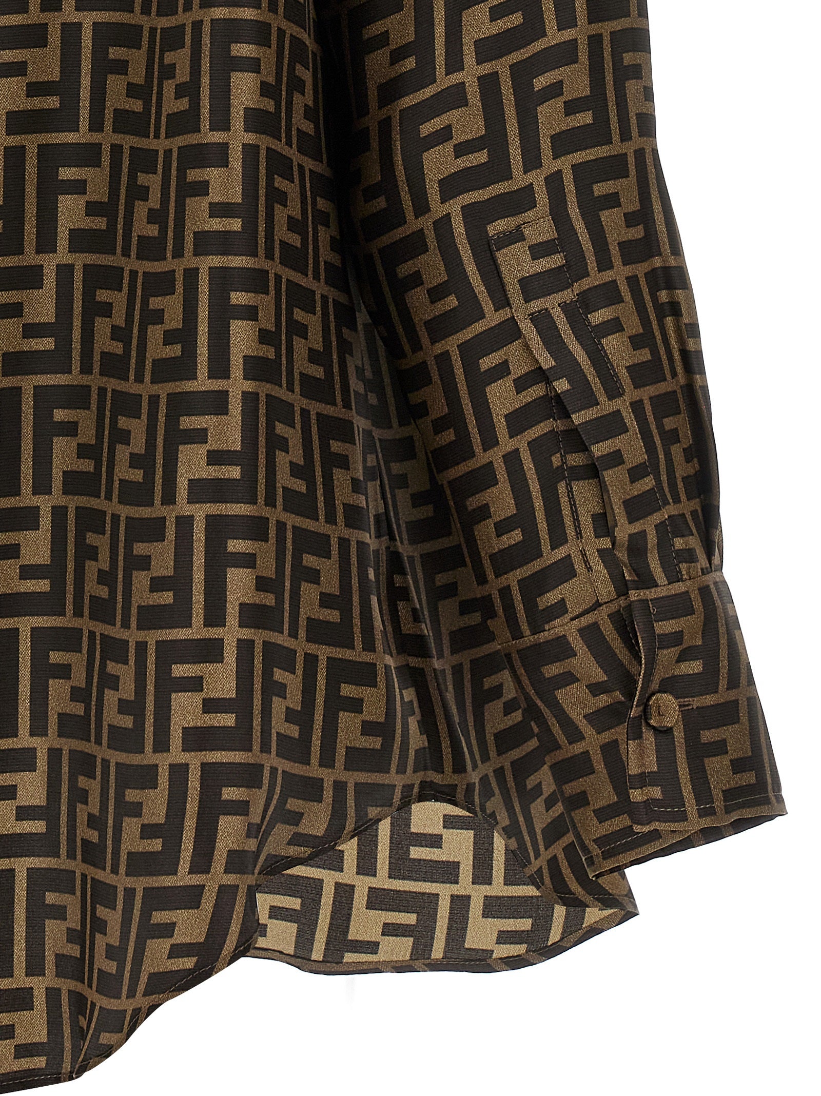 FF monogram shirt Brown Silk Shirt, Blouse